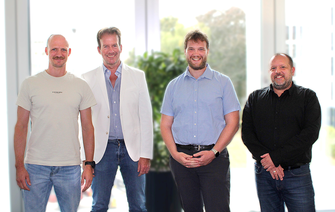 v.l. Christopher Schäckermann (Roaming Lead DKV), Dr. Mark Steffen Walcher (CEO ECN), Moritz Dickehage (CTO ECN), Pascal Beckers (COO ECN)